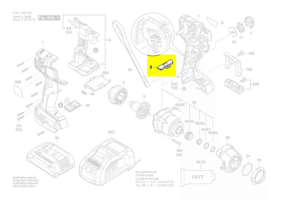 Curseur inverseur réf. 1 600 A01 1KN Bosch